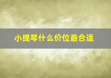 小提琴什么价位最合适