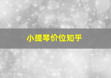 小提琴价位知乎