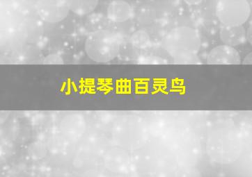 小提琴曲百灵鸟