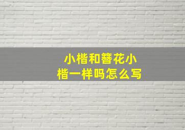 小楷和簪花小楷一样吗怎么写