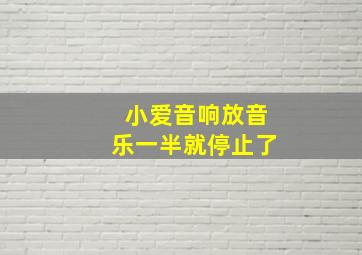 小爱音响放音乐一半就停止了