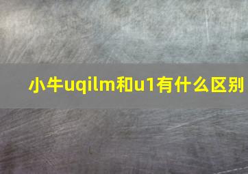 小牛uqilm和u1有什么区别