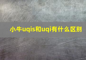 小牛uqis和uqi有什么区别