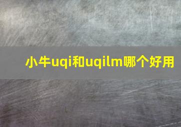 小牛uqi和uqilm哪个好用