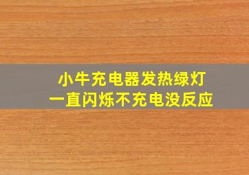 小牛充电器发热绿灯一直闪烁不充电没反应