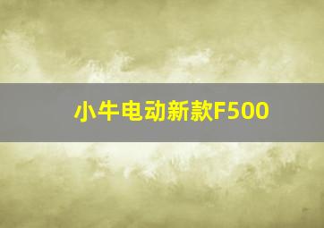 小牛电动新款F500