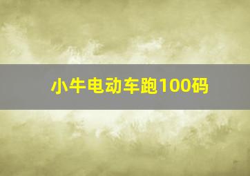 小牛电动车跑100码