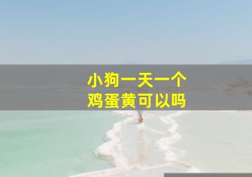 小狗一天一个鸡蛋黄可以吗