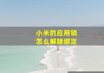 小米的应用锁怎么解除绑定