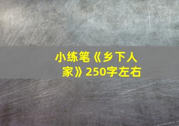 小练笔《乡下人家》250字左右