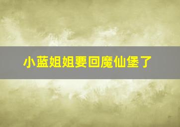 小蓝姐姐要回魔仙堡了