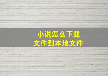 小说怎么下载文件到本地文件