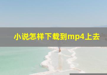 小说怎样下载到mp4上去