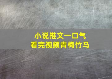 小说推文一口气看完视频青梅竹马