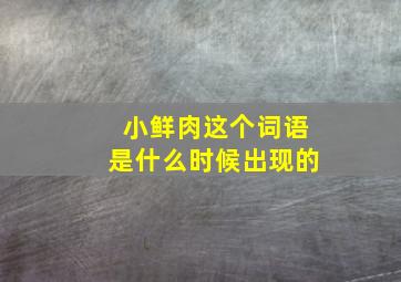 小鲜肉这个词语是什么时候出现的