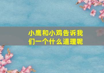 小鹰和小鸡告诉我们一个什么道理呢