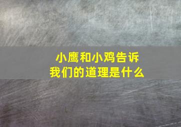 小鹰和小鸡告诉我们的道理是什么