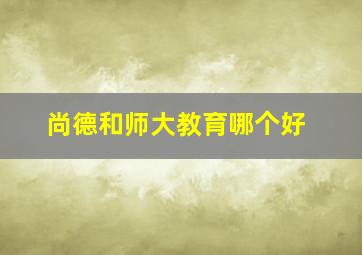 尚德和师大教育哪个好