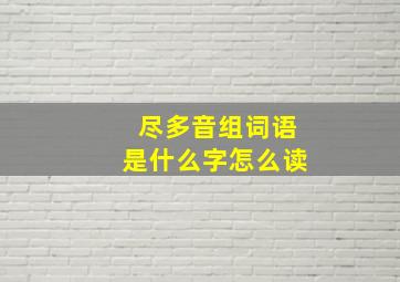 尽多音组词语是什么字怎么读