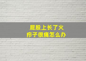 屁股上长了火疖子很痛怎么办