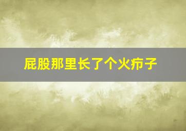 屁股那里长了个火疖子