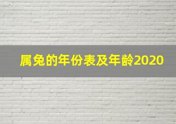 属兔的年份表及年龄2020