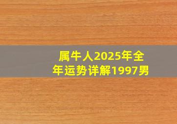 属牛人2025年全年运势详解1997男