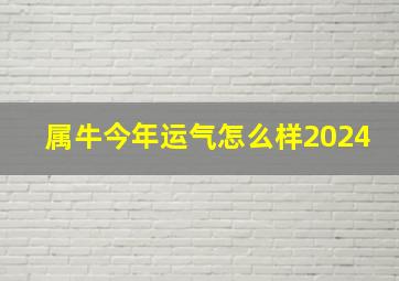 属牛今年运气怎么样2024