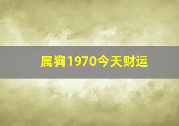 属狗1970今天财运