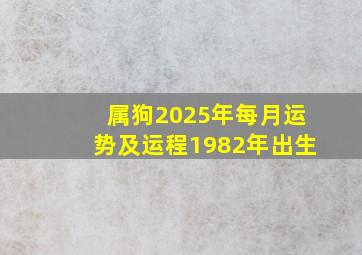 属狗2025年每月运势及运程1982年出生