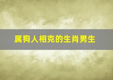 属狗人相克的生肖男生