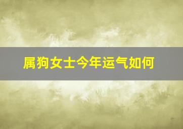 属狗女士今年运气如何