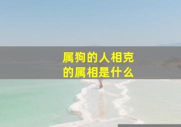 属狗的人相克的属相是什么