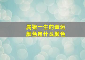 属猪一生的幸运颜色是什么颜色