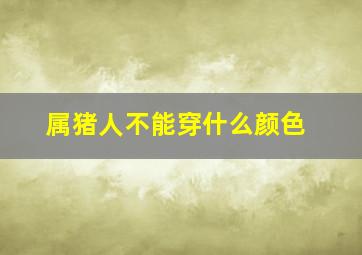 属猪人不能穿什么颜色