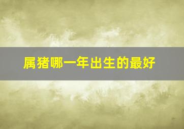 属猪哪一年出生的最好