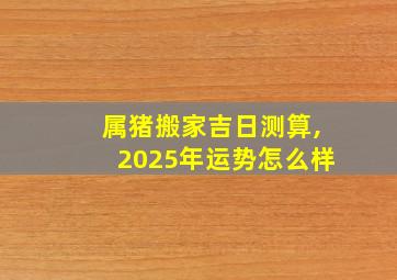 属猪搬家吉日测算,2025年运势怎么样