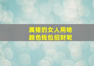 属猪的女人用啥颜色钱包招财呢