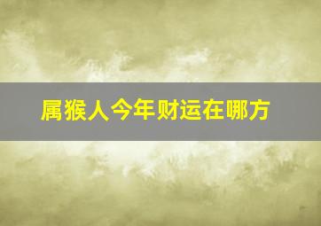 属猴人今年财运在哪方