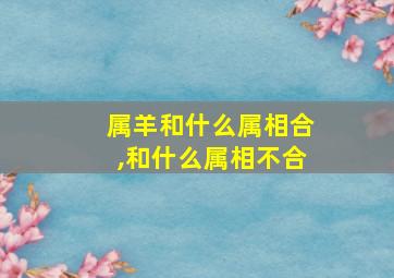 属羊和什么属相合,和什么属相不合