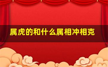 属虎的和什么属相冲相克