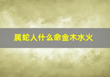 属蛇人什么命金木水火