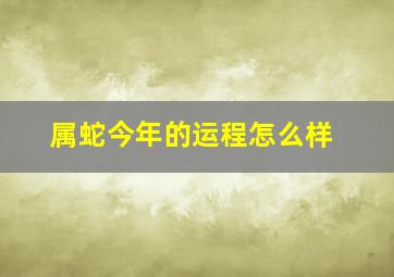 属蛇今年的运程怎么样