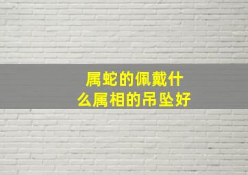 属蛇的佩戴什么属相的吊坠好