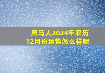 属马人2024年农历12月份运势怎么样呢