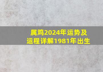 属鸡2024年运势及运程详解1981年出生