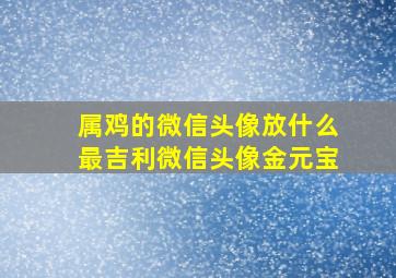 属鸡的微信头像放什么最吉利微信头像金元宝