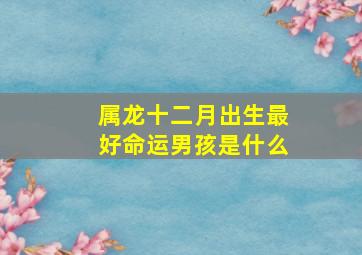 属龙十二月出生最好命运男孩是什么