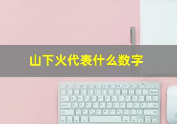 山下火代表什么数字