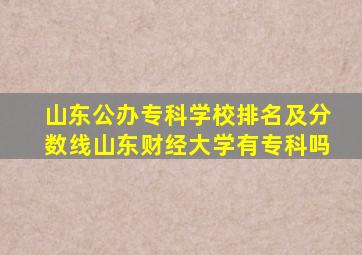 山东公办专科学校排名及分数线山东财经大学有专科吗